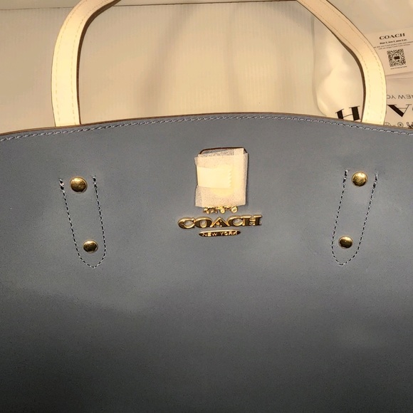 COACH LARGE Super Light Genuine Pebbled Leather TOWN TOTE Handbag - Picture 13 of 15